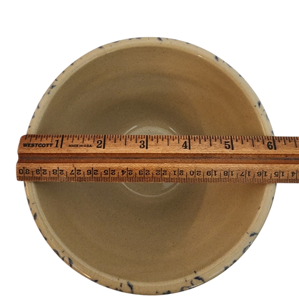 Robinson Ransbottom Blue 6” Mixing Bowl 1 QT Wheat Sponge Pattern - Picture 9 of 9